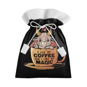 Подарочный 3D мешок с принтом How I Like My Coffee в Екатеринбурге, 100% полиэстер | Размер: 29*39 см | Тематика изображения на принте: coffee | diy | espresso | how | like | lol | my | как | кофе | лол | мой | монстрик | рога | сделай сам | сказка | эспрессо