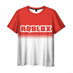 Мужская футболка 3D с принтом Roblox в Екатеринбурге, 100% полиэфир | прямой крой, круглый вырез горловины, длина до линии бедер | game | gamer | logo | minecraft | simulator | игра | конструктор | лого | симулятор | строительство | фигура