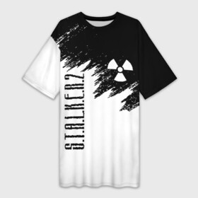 Платье-футболка 3D с принтом S.T.A.L.K.E.R. 2 в Екатеринбурге,  |  | bandit | chernobyl | pripyat | s.t.a.l.k.e.r. 2 | shadow of chernobyl | stalker | stalker 2 | бандиты | меченый | припять | сталкер | сталкер 2 | тени чернобыля | чернобыль | чистое небо