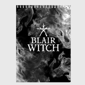 Скетчбук с принтом BLAIR WITCH в Екатеринбурге, 100% бумага
 | 48 листов, плотность листов — 100 г/м2, плотность картонной обложки — 250 г/м2. Листы скреплены сверху удобной пружинной спиралью | Тематика изображения на принте: blair witch | blair witch 2019 | blair witch игра | blairs witch | блэр | ведьмы | ведьмы из блэр