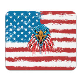 Коврик для мышки прямоугольный с принтом American Eagle в Екатеринбурге, натуральный каучук | размер 230 х 185 мм; запечатка лицевой стороны | Тематика изображения на принте: america | amerika | bird | eagle | flag | usa | америка | американский | орел | птица | соединенные | сша | флаг | штаты