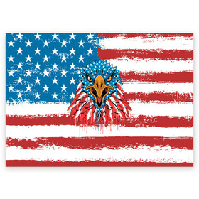Поздравительная открытка с принтом American Eagle в Екатеринбурге, 100% бумага | плотность бумаги 280 г/м2, матовая, на обратной стороне линовка и место для марки
 | Тематика изображения на принте: america | amerika | bird | eagle | flag | usa | америка | американский | орел | птица | соединенные | сша | флаг | штаты