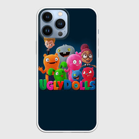 Чехол для iPhone 13 Pro Max с принтом UglyDolls. Куклы с характером в Екатеринбурге,  |  | Тематика изображения на принте: and sebaster dog | babo | lucky beth | moxie | ox | wedge | бабо | вэйдж | зубастер дог | игрушки | келли эсбёри | мокси | окс | плюшевые | роберт родригес | счастливчик бэт