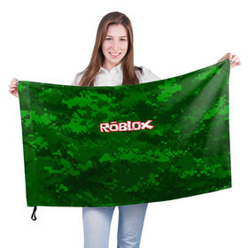 Флаг 3D с принтом ROBLOX в Екатеринбурге, 100% полиэстер | плотность ткани — 95 г/м2, размер — 67 х 109 см. Принт наносится с одной стороны | game | gamer | logo | minecraft | roblox | simulator | игра | конструктор | лого | симулятор | строительство | фигура