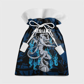 Подарочный 3D мешок с принтом Metallica в Екатеринбурге, 100% полиэстер | Размер: 29*39 см | Тематика изображения на принте: american | blue | demon | devil | flame | hell | metal band | metallica | music | rock | американская | голубое | демон | дьявол | метал группа | металлика | музыка | пламя | рок | черт