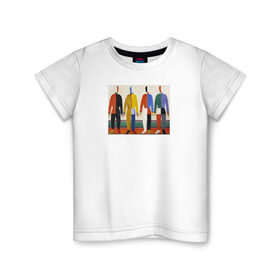 Детская футболка хлопок с принтом Казимир Малевич Крестьяне в Екатеринбурге, 100% хлопок | круглый вырез горловины, полуприлегающий силуэт, длина до линии бедер | живопись | искусство | картина | художники | шедевры