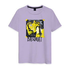 Мужская футболка хлопок с принтом BASQUIAT ARTIST в Екатеринбурге, 100% хлопок | прямой крой, круглый вырез горловины, длина до линии бедер, слегка спущенное плечо. | живопись | искусство | картина | художники | шедевры