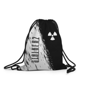 Рюкзак-мешок 3D с принтом S.T.A.L.K.E.R. 2 в Екатеринбурге, 100% полиэстер | плотность ткани — 200 г/м2, размер — 35 х 45 см; лямки — толстые шнурки, застежка на шнуровке, без карманов и подкладки | bandit | chernobyl | pripyat | s.t.a.l.k.e.r. 2 | shadow of chernobyl | stalker | stalker 2 | бандиты | меченый | припять | сталкер | сталкер 2 | тени чернобыля | чернобыль | чистое небо