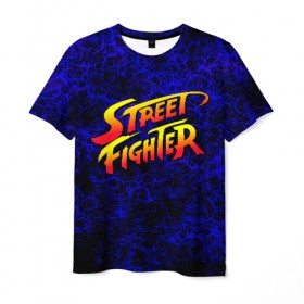 Мужская футболка 3D с принтом Street fighter в Екатеринбурге, 100% полиэфир | прямой крой, круглый вырез горловины, длина до линии бедер | capcom | fighter | fighting | street | боец | суторито фаита | уличный | файтинг