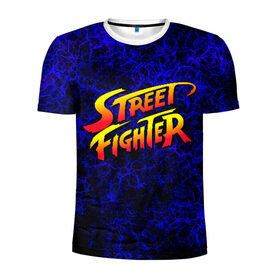 Мужская футболка 3D спортивная с принтом Street fighter в Екатеринбурге, 100% полиэстер с улучшенными характеристиками | приталенный силуэт, круглая горловина, широкие плечи, сужается к линии бедра | capcom | fighter | fighting | street | боец | суторито фаита | уличный | файтинг