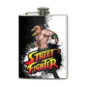 Фляга с принтом Street fighter в Екатеринбурге, металлический корпус | емкость 0,22 л, размер 125 х 94 мм. Виниловая наклейка запечатывается полностью | 