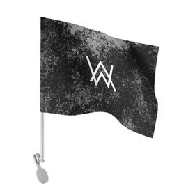 Флаг для автомобиля с принтом ALAN WALKER в Екатеринбурге, 100% полиэстер | Размер: 30*21 см | alan walker | aw | electro | electro music | music | алан уокер | музыка | музыкант | электро | электронная музыка