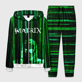 Мужской костюм 3D с принтом Matrix в Екатеринбурге, 100% полиэстер | Манжеты и пояс оформлены тканевой резинкой, двухслойный капюшон со шнурком для регулировки, карманы спереди | keanu | matrix | reeves | the matrix | киану | матрица | морфиус | ривз