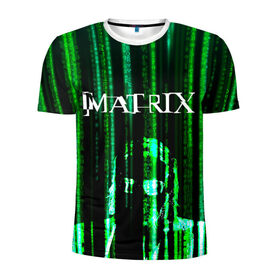 Мужская футболка 3D спортивная с принтом Matrix в Екатеринбурге, 100% полиэстер с улучшенными характеристиками | приталенный силуэт, круглая горловина, широкие плечи, сужается к линии бедра | keanu | matrix | reeves | the matrix | киану | матрица | морфиус | ривз