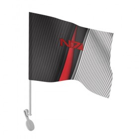 Флаг для автомобиля с принтом N7 в Екатеринбурге, 100% полиэстер | Размер: 30*21 см | bioware | fantastic | game | john shepard | n7 | normandy | reapers | sci fi | turian | джон шепард | жнецы | турианец