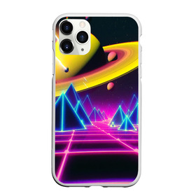 Чехол для iPhone 11 Pro матовый с принтом САТУРН в Екатеринбурге, Силикон |  | bright | colorful | cool | disco | music | music lover | retro | speaker | tape recorder | technique | vintage | винтаж | динамик | диско | магнитофон | меломан | музыка | неон | разноцветный | ретро | техника