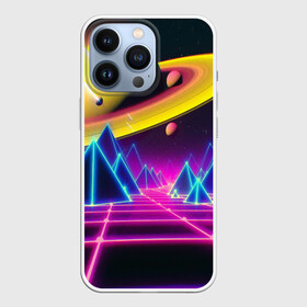 Чехол для iPhone 13 Pro с принтом САТУРН в Екатеринбурге,  |  | bright | colorful | cool | disco | music | music lover | retro | speaker | tape recorder | technique | vintage | винтаж | динамик | диско | магнитофон | меломан | музыка | неон | разноцветный | ретро | техника