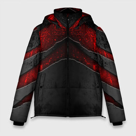 Мужская зимняя куртка 3D с принтом Black & Red Metal в Екатеринбурге, верх — 100% полиэстер; подкладка — 100% полиэстер; утеплитель — 100% полиэстер | длина ниже бедра, свободный силуэт Оверсайз. Есть воротник-стойка, отстегивающийся капюшон и ветрозащитная планка. 

Боковые карманы с листочкой на кнопках и внутренний карман на молнии. | metal | texture | абстракция | камень | лава | метал | текстура | черная