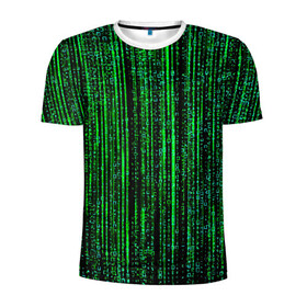 Мужская футболка 3D спортивная с принтом МАТРИЦА КАК В КИНО в Екатеринбурге, 100% полиэстер с улучшенными характеристиками | приталенный силуэт, круглая горловина, широкие плечи, сужается к линии бедра | agent smith | hugo weaving | keanu reeves | the matrix | киану ривз | код | матрица | матрица 4 | нео | цифры