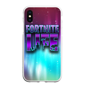 Чехол для iPhone XS Max матовый с принтом Fortnite LIFE в Екатеринбурге, Силикон | Область печати: задняя сторона чехла, без боковых панелей | battle | fortnite | funny | kills | royale | save | season | the | twitch | world | битва | борьба | зомби | королевская | оружие | скины | стратегия | фортнайт