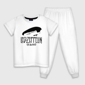 Детская пижама хлопок с принтом Led Zeppelin в Екатеринбурге, 100% хлопок |  брюки и футболка прямого кроя, без карманов, на брюках мягкая резинка на поясе и по низу штанин
 | 