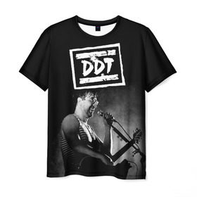 Мужская футболка 3D с принтом ДДТ в Екатеринбурге, 100% полиэфир | прямой крой, круглый вырез горловины, длина до линии бедер | Тематика изображения на принте: ddt | rock | ддт | рок | русский рок | юрий шевчук