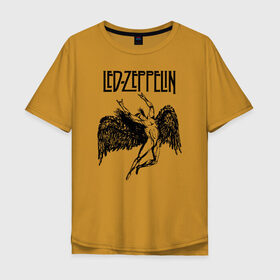 Мужская футболка хлопок Oversize с принтом Led Zeppelin в Екатеринбурге, 100% хлопок | свободный крой, круглый ворот, “спинка” длиннее передней части | led | led zeppelin | lz | zoso | группа | джимми пейдж | джон генри бонэм | джон пол джонс | зосо | лед зепелен | лед зеппелин | ледзепелен | ледзеппелин | лз | метал | роберт плант | рок | тяжелый
