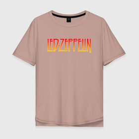 Мужская футболка хлопок Oversize с принтом Led Zeppelin в Екатеринбурге, 100% хлопок | свободный крой, круглый ворот, “спинка” длиннее передней части | led zeppelin | лед зеппелин
