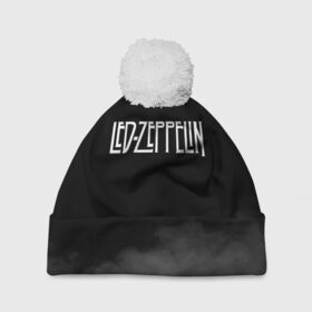Шапка 3D c помпоном с принтом Led Zeppelin в Екатеринбурге, 100% полиэстер | универсальный размер, печать по всей поверхности изделия | Тематика изображения на принте: led zeppelin | лед зеппелин