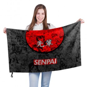 Флаг 3D с принтом SENPAI (JAPAN 07) в Екатеринбурге, 100% полиэстер | плотность ткани — 95 г/м2, размер — 67 х 109 см. Принт наносится с одной стороны | ahegao | anime | japan | manga | sempai | senpai | аниме | ахегао | лицо | манга | семпай | сенпай | япония