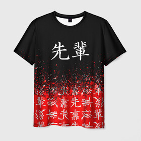 Мужская футболка 3D с принтом SENPAI (JAPAN 08) в Екатеринбурге, 100% полиэфир | прямой крой, круглый вырез горловины, длина до линии бедер | ahegao | anime | japan | manga | sempai | senpai | аниме | ахегао | лицо | манга | семпай | сенпай | япония