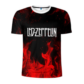 Мужская футболка 3D спортивная с принтом Led Zeppelin в Екатеринбурге, 100% полиэстер с улучшенными характеристиками | приталенный силуэт, круглая горловина, широкие плечи, сужается к линии бедра | led zeppelin | лед зеппелин