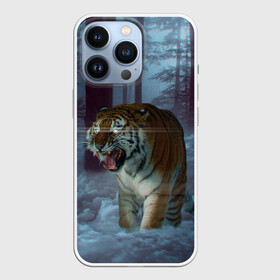 Чехол для iPhone 13 Pro с принтом ТИГР В СУМЕРЕЧНОМ ЛЕСУ в Екатеринбурге,  |  | tiger | в лесу | дикая | кошка | лес | природа | тигр | тигренок | тигрица | тигры