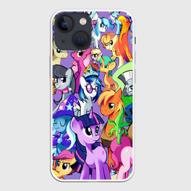 Чехол для iPhone 13 mini с принтом МАЛЕНЬКИЕ ПОНИ в Екатеринбурге,  |  | my little pony | pinkie pie | scootaloo | spike | sweaty balls | искорка | крошка бель | маленькие пони | мульфтфильм | пони | скутолу | эппл блум