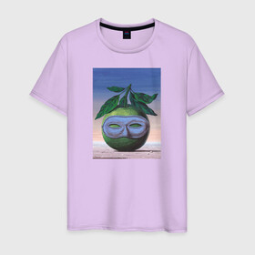 Мужская футболка хлопок с принтом Рене Магритт в Екатеринбурге, 100% хлопок | прямой крой, круглый вырез горловины, длина до линии бедер, слегка спущенное плечо. | живопись | искусство | картина | художники | шедевры