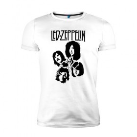 Мужская футболка премиум с принтом Led Zeppelin в Екатеринбурге, 92% хлопок, 8% лайкра | приталенный силуэт, круглый вырез ворота, длина до линии бедра, короткий рукав | Тематика изображения на принте: led | led zep | led zeppelin | ledzep | lz | zoso | группа | джимми пейдж | джон генри бонэм | джон пол джонс | зосо | лед зепелен | лед зеппелин | ледзепелен | ледзеппелин | роберт плант | рок