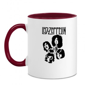 Кружка двухцветная с принтом Led Zeppelin в Екатеринбурге, керамика | объем — 330 мл, диаметр — 80 мм. Цветная ручка и кайма сверху, в некоторых цветах — вся внутренняя часть | led | led zep | led zeppelin | ledzep | lz | zoso | группа | джимми пейдж | джон генри бонэм | джон пол джонс | зосо | лед зепелен | лед зеппелин | ледзепелен | ледзеппелин | роберт плант | рок