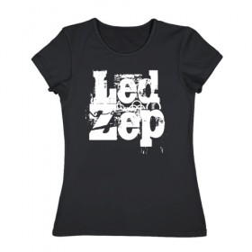 Женская футболка хлопок с принтом Led Zeppelin в Екатеринбурге, 100% хлопок | прямой крой, круглый вырез горловины, длина до линии бедер, слегка спущенное плечо | led | led zep | led zeppelin | ledzep | lz | zoso | группа | джимми пейдж | джон генри бонэм | джон пол джонс | зосо | лед зепелен | лед зеппелин | ледзепелен | ледзеппелин | роберт плант | рок