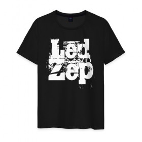 Мужская футболка хлопок с принтом Led Zeppelin в Екатеринбурге, 100% хлопок | прямой крой, круглый вырез горловины, длина до линии бедер, слегка спущенное плечо. | Тематика изображения на принте: led | led zep | led zeppelin | ledzep | lz | zoso | группа | джимми пейдж | джон генри бонэм | джон пол джонс | зосо | лед зепелен | лед зеппелин | ледзепелен | ледзеппелин | роберт плант | рок