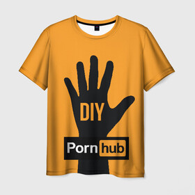Мужская футболка 3D с принтом Pornhub (двухсторонняя) в Екатеринбурге, 100% полиэфир | прямой крой, круглый вырез горловины, длина до линии бедер | 