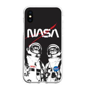 Чехол для iPhone XS Max матовый с принтом Nasa cats austronaut в Екатеринбурге, Силикон | Область печати: задняя сторона чехла, без боковых панелей | cats austronaut | nasa | space | космос | кот космонавт | наса | насса