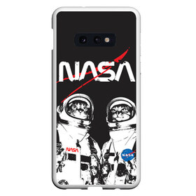 Чехол для Samsung S10E с принтом Nasa cats austronaut в Екатеринбурге, Силикон | Область печати: задняя сторона чехла, без боковых панелей | Тематика изображения на принте: cats austronaut | nasa | space | космос | кот космонавт | наса | насса