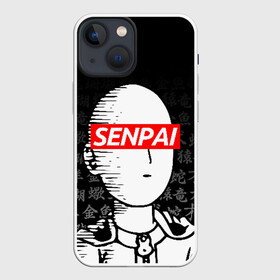 Чехол для iPhone 13 mini с принтом SENPAI ONE PUNCH MAN в Екатеринбурге,  |  | one punch man | onepunchman | oppai | saitama | ван панч мен | ванпанчмен | макото миядзаки | сайтама | человек один удар