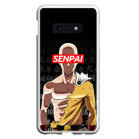 Чехол для Samsung S10E с принтом SENPAI ONE PUNCH MAN в Екатеринбурге, Силикон | Область печати: задняя сторона чехла, без боковых панелей | Тематика изображения на принте: one punch man | onepunchman | oppai | saitama | ван панч мен | ванпанчмен | макото миядзаки | сайтама | человек один удар