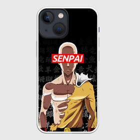 Чехол для iPhone 13 mini с принтом SENPAI ONE PUNCH MAN в Екатеринбурге,  |  | one punch man | onepunchman | oppai | saitama | ван панч мен | ванпанчмен | макото миядзаки | сайтама | человек один удар