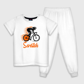 Детская пижама хлопок с принтом Scratch в Екатеринбурге, 100% хлопок |  брюки и футболка прямого кроя, без карманов, на брюках мягкая резинка на поясе и по низу штанин
 | bicycle racer | bicycling | bike | helmet | race | scratch | speed | sportsman | trek | велогонка | велогонщик | велосипед | гонка | скорость | спортсмен | трек | шлем