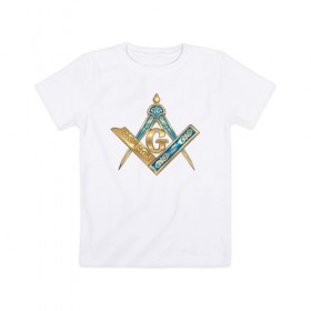 Детская футболка хлопок с принтом Masons в Екатеринбурге, 100% хлопок | круглый вырез горловины, полуприлегающий силуэт, длина до линии бедер | masons | доллар | елита | ложе | масоны