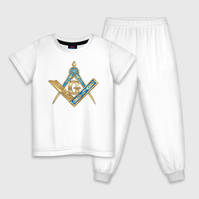 Детская пижама хлопок с принтом Masons в Екатеринбурге, 100% хлопок |  брюки и футболка прямого кроя, без карманов, на брюках мягкая резинка на поясе и по низу штанин
 | masons | доллар | елита | ложе | масоны