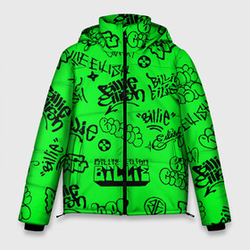 Мужская зимняя куртка 3D с принтом Billie Eilish graffiti в Екатеринбурге, верх — 100% полиэстер; подкладка — 100% полиэстер; утеплитель — 100% полиэстер | длина ниже бедра, свободный силуэт Оверсайз. Есть воротник-стойка, отстегивающийся капюшон и ветрозащитная планка. 

Боковые карманы с листочкой на кнопках и внутренний карман на молнии. | billie | eilish | graffiti | айлиш | билли | граффити | татуировки