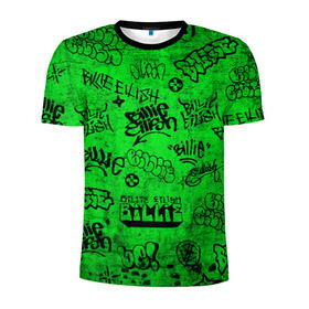 Мужская футболка 3D спортивная с принтом Billie Eilish Graffiti Grunge в Екатеринбурге, 100% полиэстер с улучшенными характеристиками | приталенный силуэт, круглая горловина, широкие плечи, сужается к линии бедра | billie | eilish | graffiti | grunge | айлиш | билли | граффити | татуировки